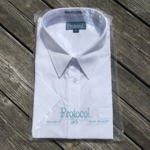 New Men’s Protocol White Dress Shirt